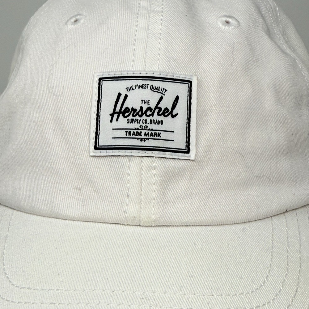 Herschel Supply Co. White Box Logo Hat Cap Adjustable Strap Back OSFM - Picture 2 of 13